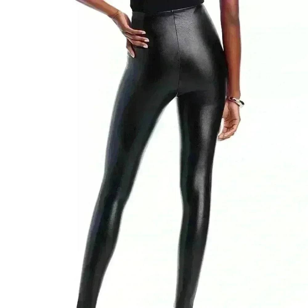Commando Perfect Control Faux Leather Leggings, Size L